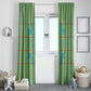 Green Hearts Crown Traditional Geometry Window Curtain Seanamarena Basotho Blanket Inspired