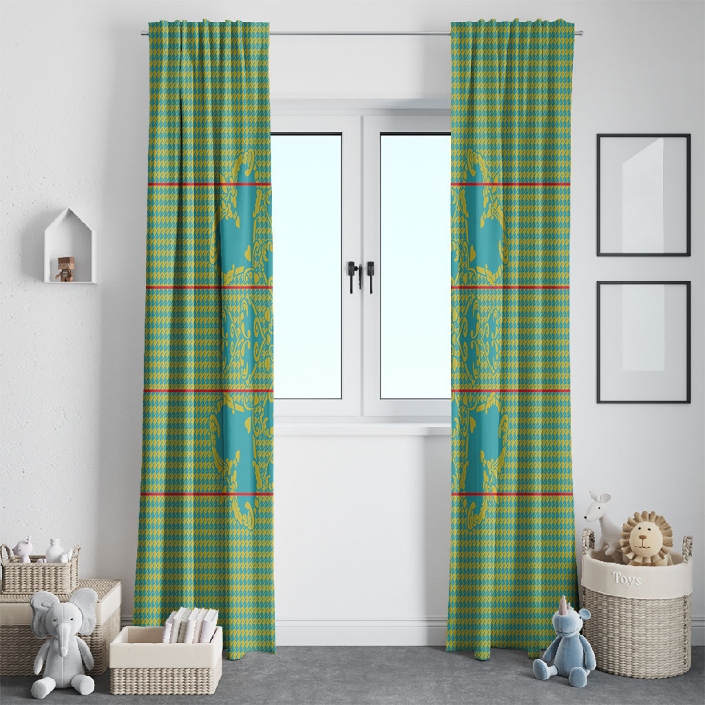 Green Hearts Crown Traditional Geometry Window Curtain Seanamarena Basotho Blanket Inspired