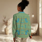 Green Hearts Crown Traditional Geometry Women Casual Shirt Seanamarena Basotho Blanket Inspired