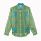 Green Hearts Crown Traditional Geometry Women Casual Shirt Seanamarena Basotho Blanket Inspired