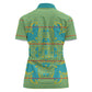 Green Hearts Crown Traditional Geometry Women Polo Shirt Seanamarena Basotho Blanket Inspired