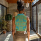 Green Hearts Crown Traditional Geometry Women Sleeveless Polo Shirt Seanamarena Basotho Blanket Inspired