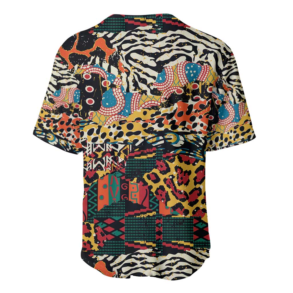 African Mixed Wild Animal Skins Baseball Jersey