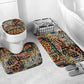 African Mixed Wild Animal Skins Bathroom Set