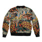 African Mixed Wild Animal Skins Bomber Jacket