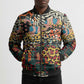 African Mixed Wild Animal Skins Bomber Puffer Jacket