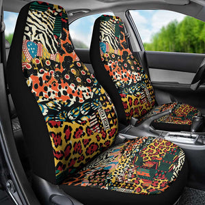 African Mixed Wild Animal Skins Car Seat Cover