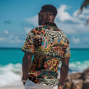 African Mixed Wild Animal Skins Hawaiian Shirt