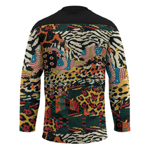 African Mixed Wild Animal Skins Hockey Jersey