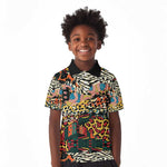 African Mixed Wild Animal Skins Kid Polo Shirt