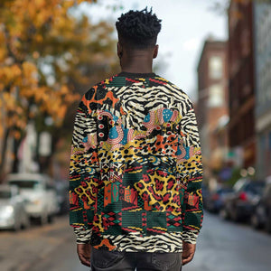 African Mixed Wild Animal Skins Long Sleeve Shirt