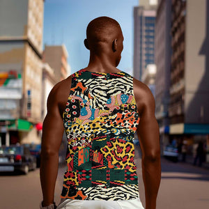 African Mixed Wild Animal Skins Men Tank Top