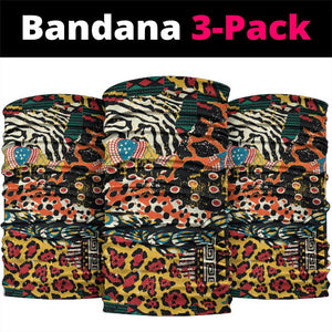 African Mixed Wild Animal Skins Neck Gaiter LT9