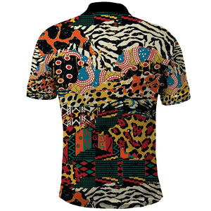 African Mixed Wild Animal Skins Polo Shirt