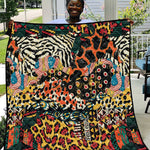 African Mixed Wild Animal Skins Quilt