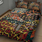 African Mixed Wild Animal Skins Quilt Bed Set