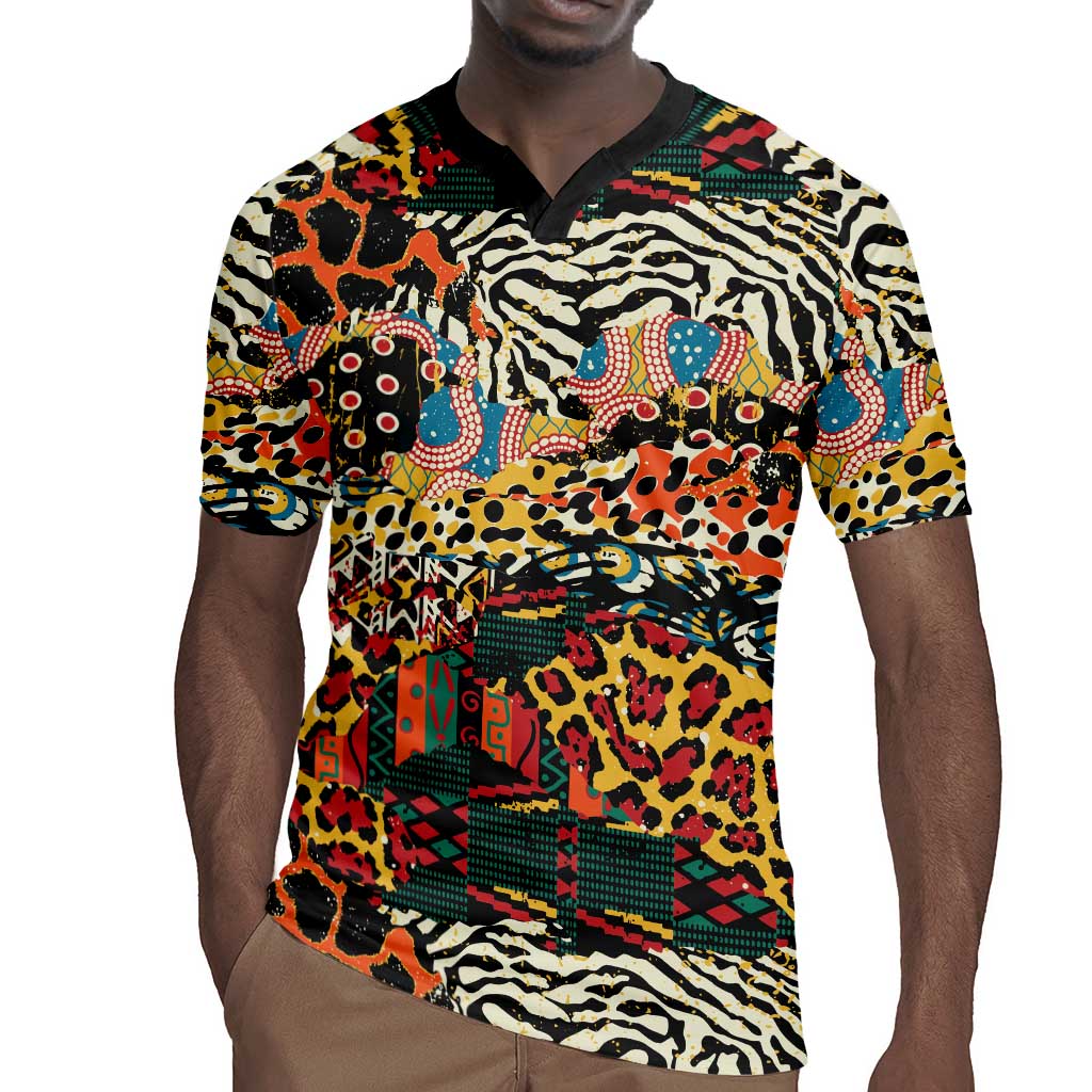 African Mixed Wild Animal Skins Rugby Jersey