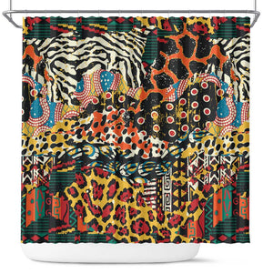 African Mixed Wild Animal Skins Shower Curtain