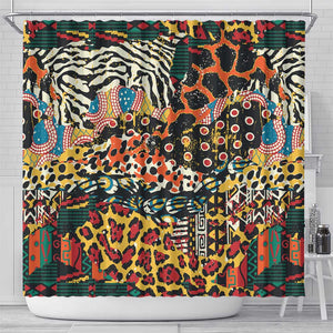African Mixed Wild Animal Skins Shower Curtain