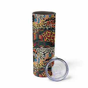 African Mixed Wild Animal Skins Skinny Tumbler