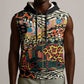 African Mixed Wild Animal Skins Sleeveless Zip Hoodie - African Pride