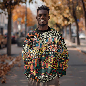 African Mixed Wild Animal Skins Sweatshirt