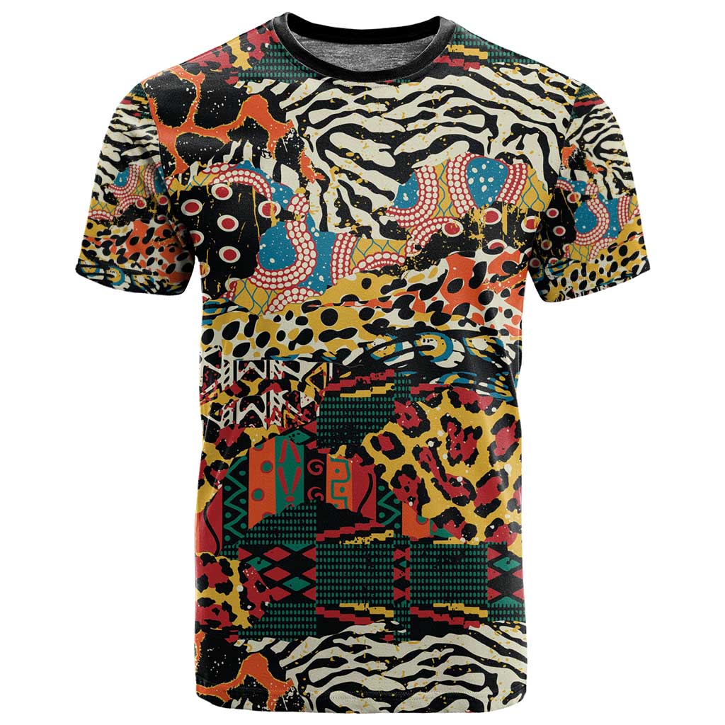 African Mixed Wild Animal Skins T shirt