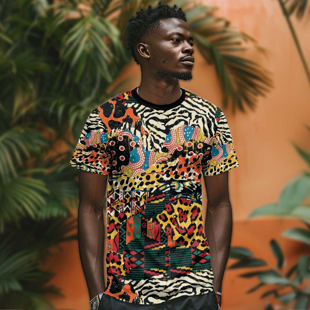African Mixed Wild Animal Skins T shirt