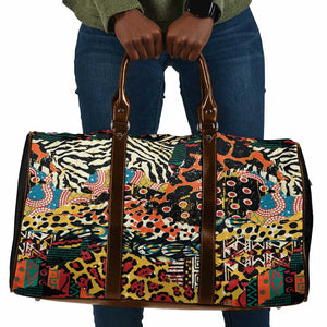 African Mixed Wild Animal Skins Travel Bag