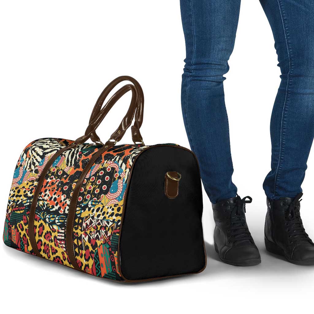 African Mixed Wild Animal Skins Travel Bag