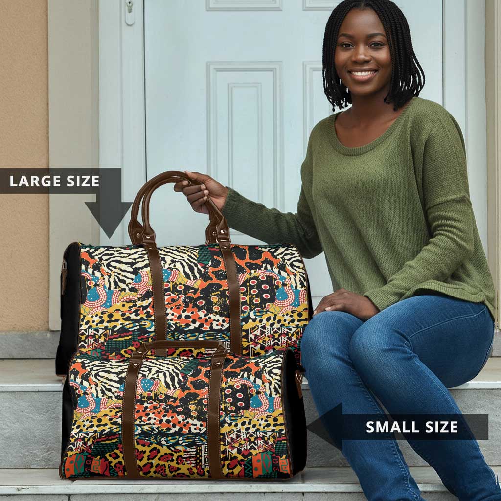 African Mixed Wild Animal Skins Travel Bag