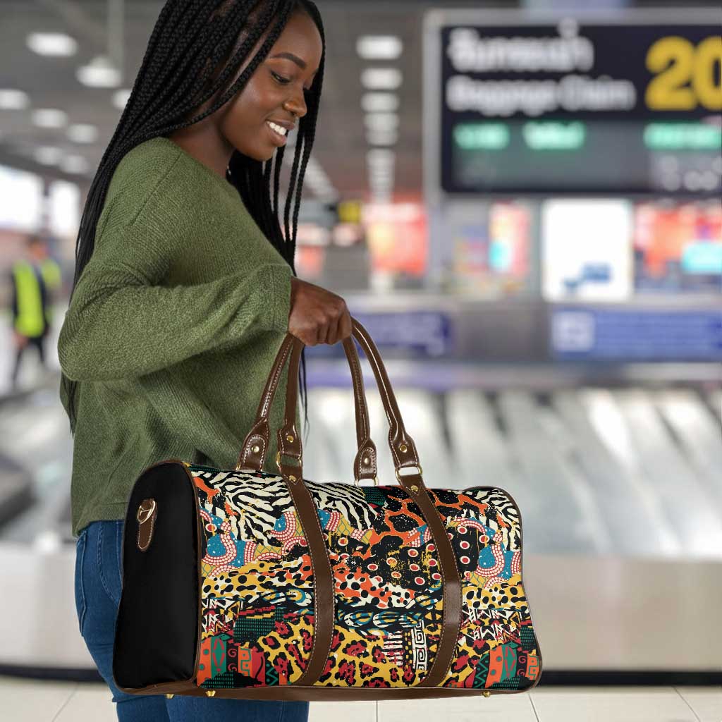 African Mixed Wild Animal Skins Travel Bag