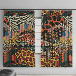 African Mixed Wild Animal Skins Window Curtain