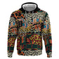 African Mixed Wild Animal Skins Zip Hoodie