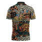 African Mixed Wild Animal Skins Zipper Polo Shirt