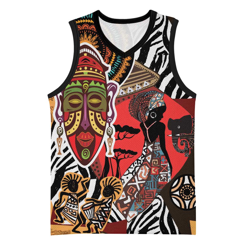 Beautiful African Women Ethnic Motifs Basketball Jersey - African Pride