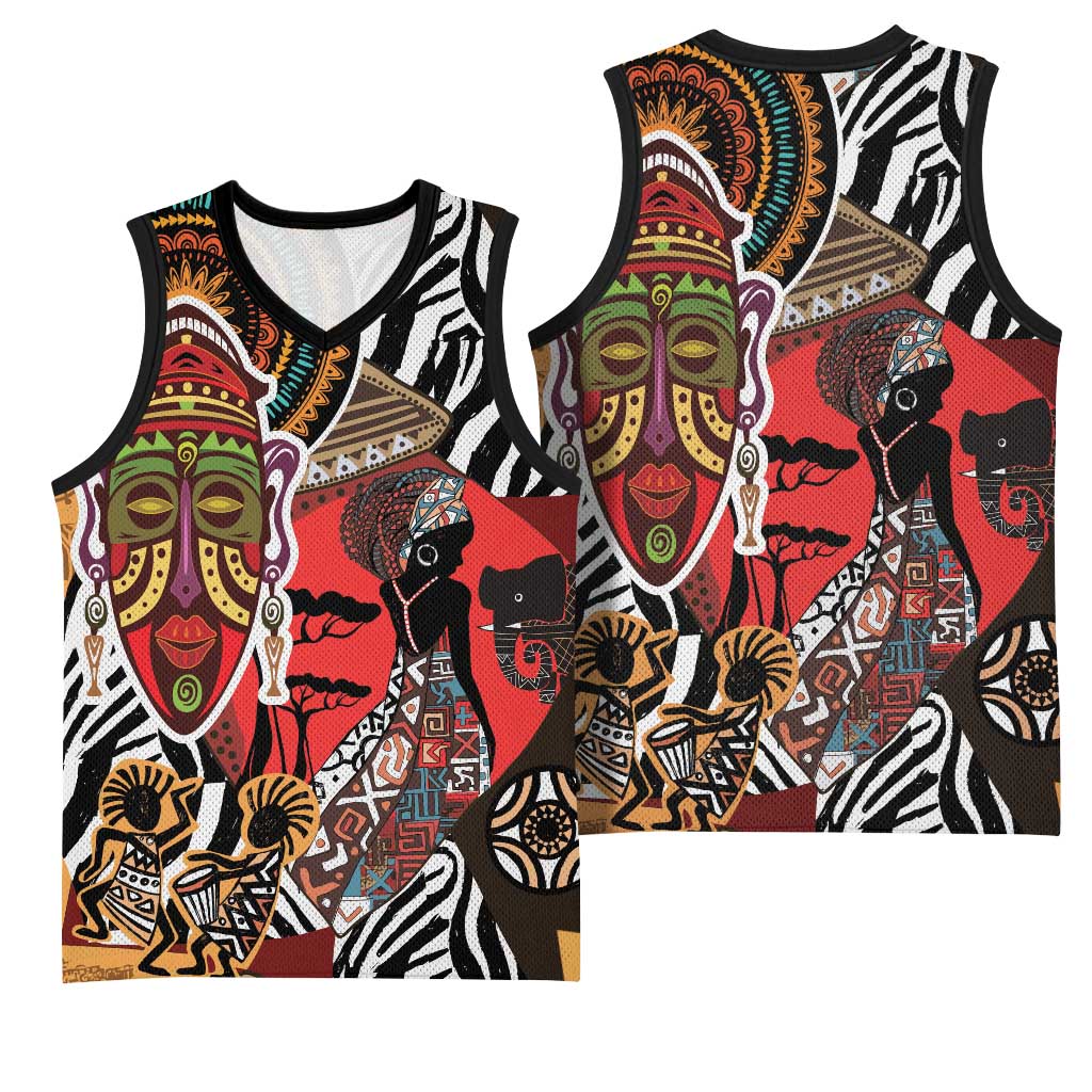 Beautiful African Women Ethnic Motifs Basketball Jersey - African Pride