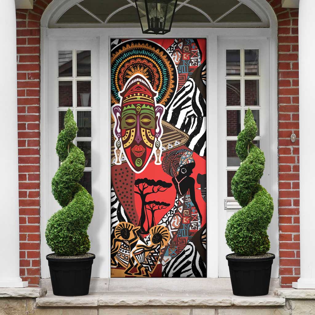 Beautiful African Women Ethnic Motifs Door Cover
