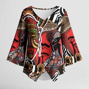 Beautiful African Women Ethnic Motifs Kimono Sleeve Blouse