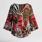 Beautiful African Women Ethnic Motifs Kimono Sleeve Blouse