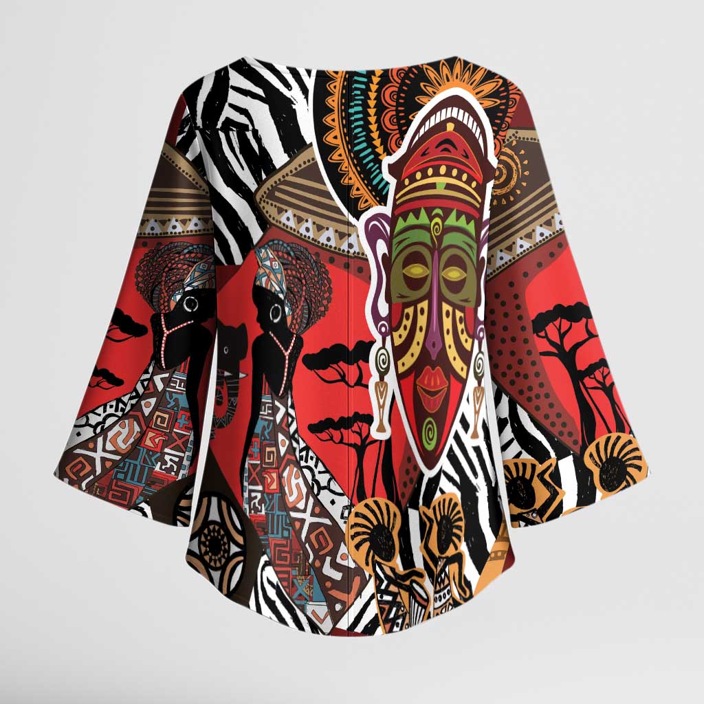 Beautiful African Women Ethnic Motifs Kimono Sleeve Blouse