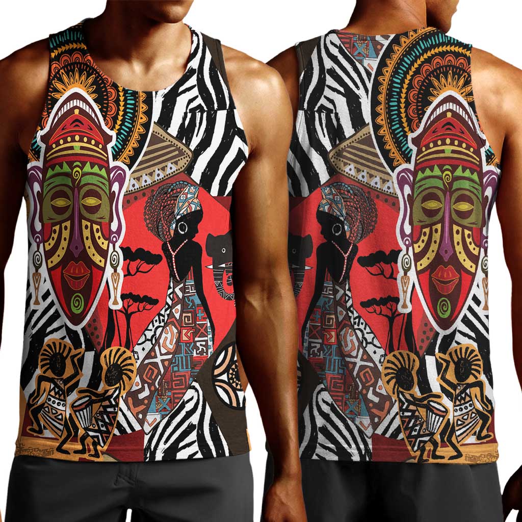 Beautiful African Women Ethnic Motifs Men Tank Top
