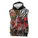 Beautiful African Women Ethnic Motifs Sleeveless Zip Hoodie - African Pride