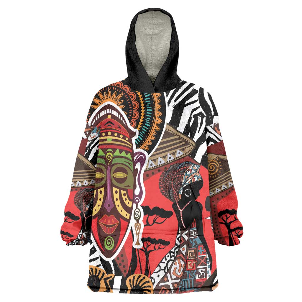 Beautiful African Women Ethnic Motifs Wearable Blanket Hoodie