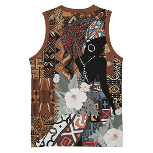 Beautiful Black Woman Basketball Jersey African Tribal Pattern - African Pride