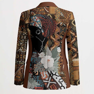 Beautiful Black Woman Blazer African Tribal Pattern