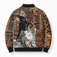 Beautiful Black Woman Bomber Puffer Jacket African Tribal Pattern