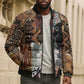 Beautiful Black Woman Bomber Puffer Jacket African Tribal Pattern