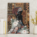 Beautiful Black Woman Canvas Wall Art African Tribal Pattern