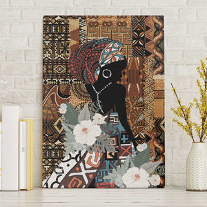 Beautiful Black Woman Canvas Wall Art African Tribal Pattern